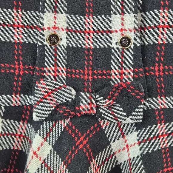 Janie and Jack Wool Blend Red Black Plaid Tartan Winter Holiday DressKid's 2T